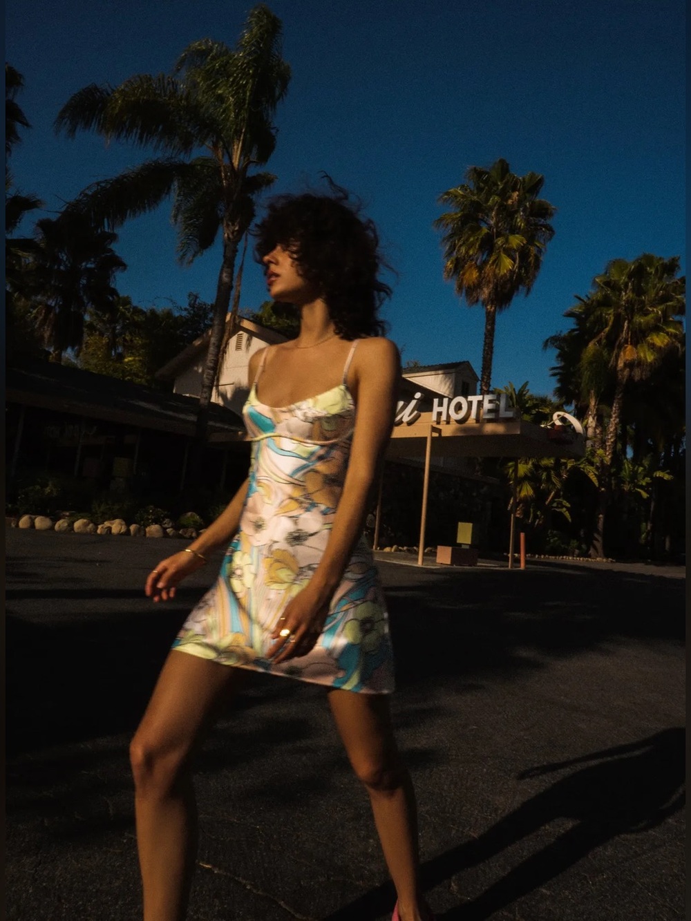 ZARA Satin Floral Mini Dress 70s Psychedelic Cowl Neck NWT - Picture 8 of 8